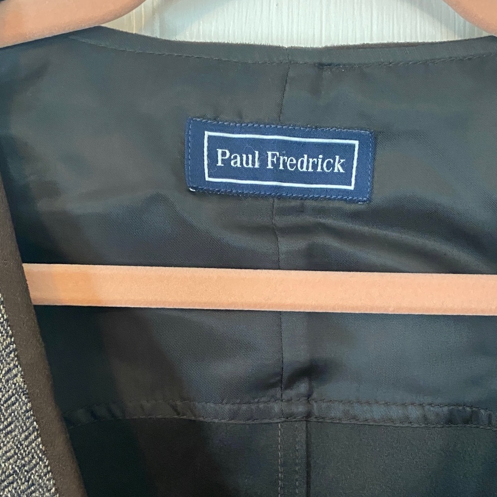Paul Fredrick Men's Dark Brown Vest 100% Wool, Size 50 - Picture 2 of 5